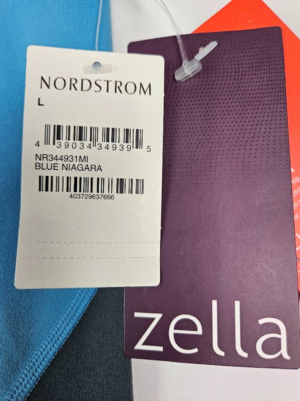 NWT Zella Performance Color Block Mesh Panel Legging L - Picture 2 of 8